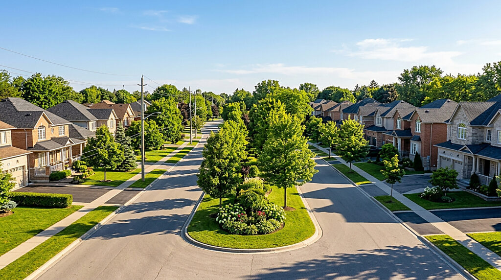 A residential street in Aurora