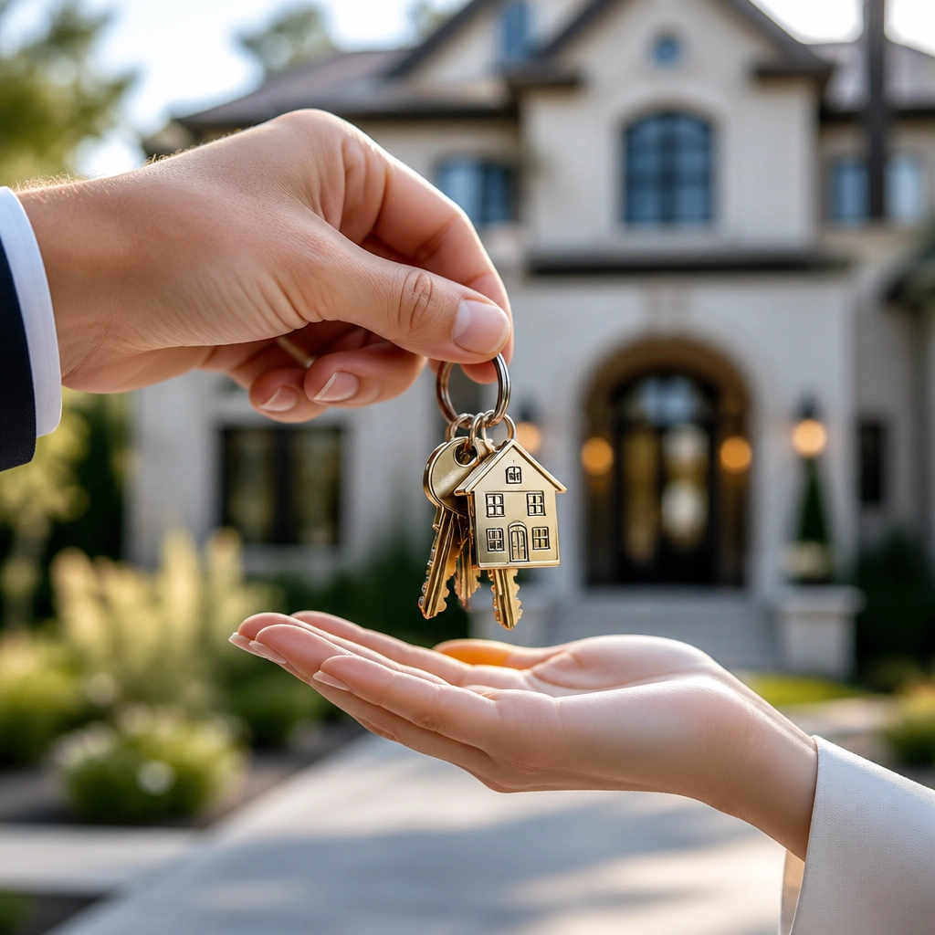 House keys for a luxury home being handed over, symbolizing a successful real estate transaction in Mississauga.