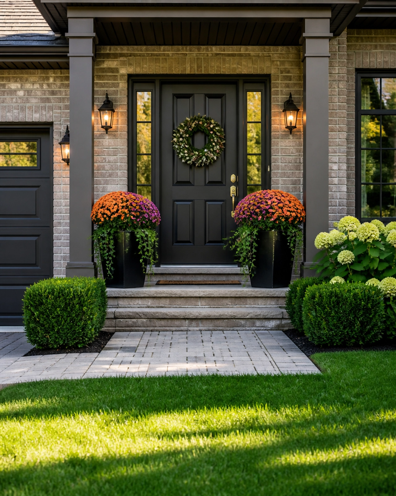 A perfectly manicured front entrance of a Bradford home, emphasizing the importance of curb appeal and first impressions