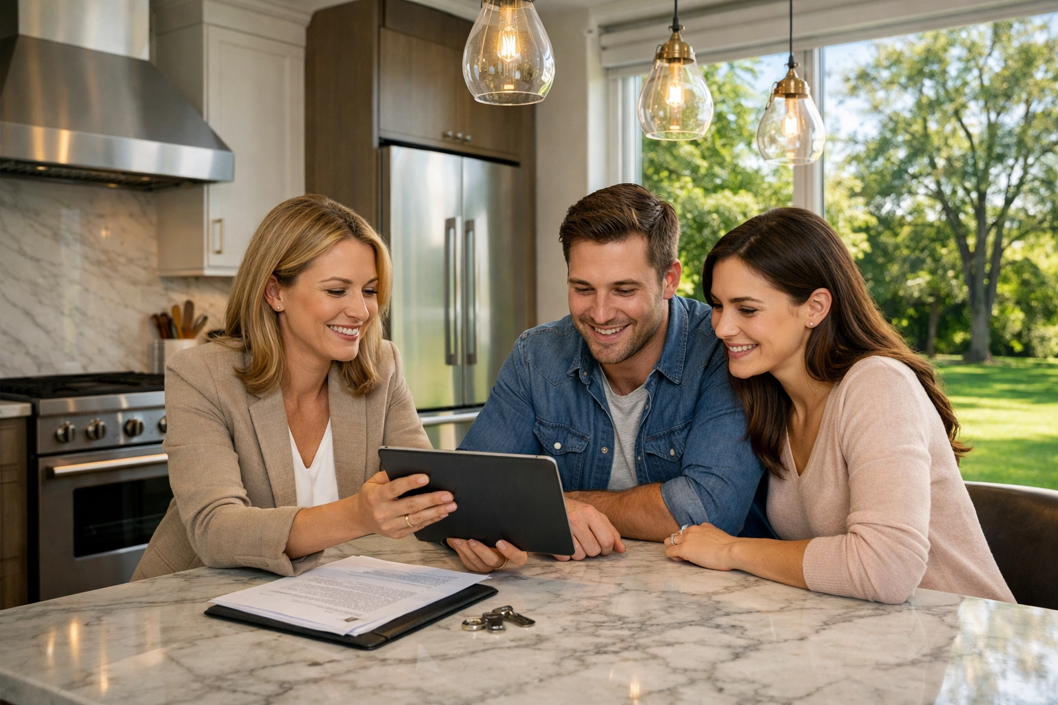 Russian speaking realtor in Toronto from BuyRealty.ca Real Estate Brokerage advising a couple on GTA home buying.