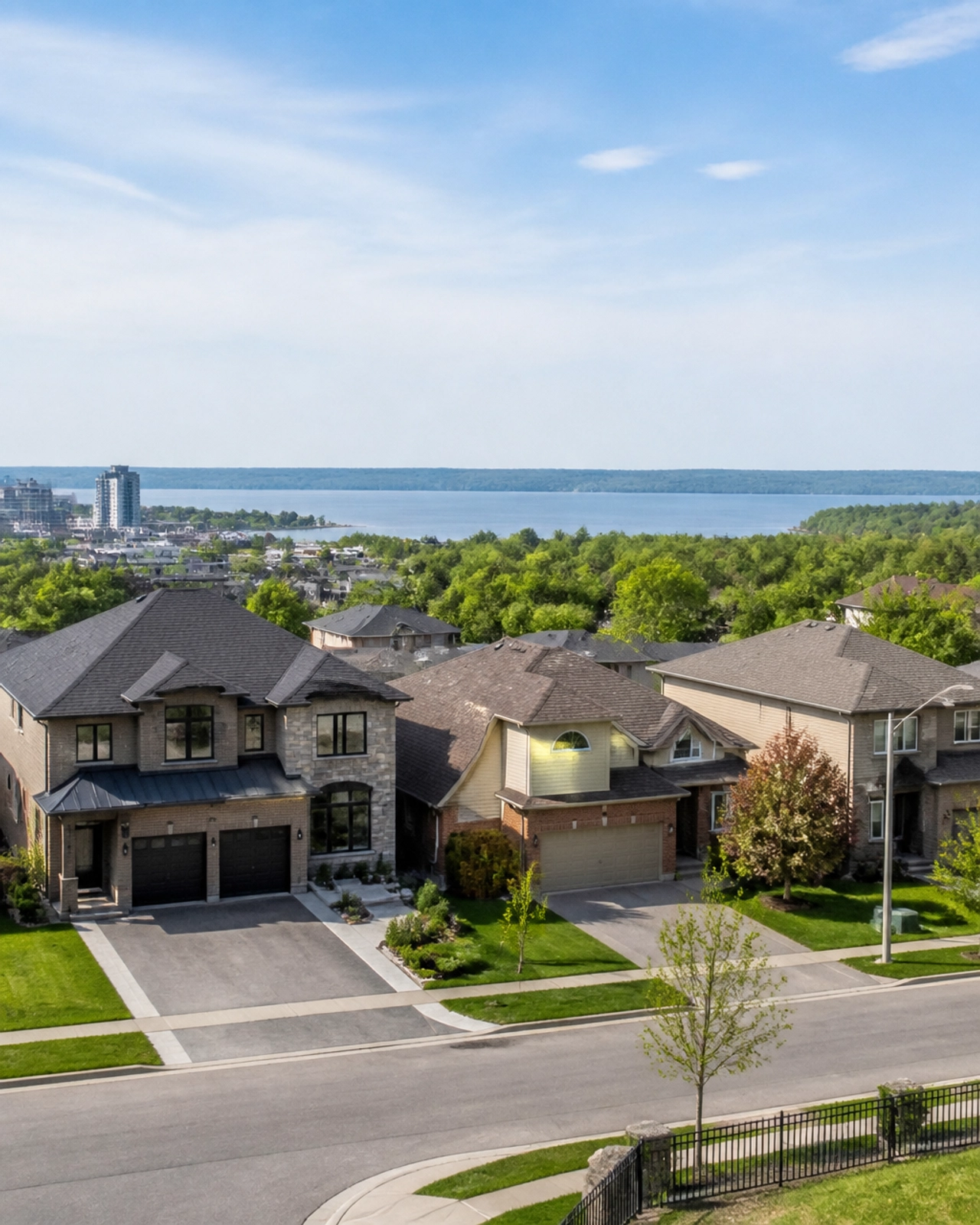 Scenic view of a Barrie neighborhood near the Lake Simcoe waterfront