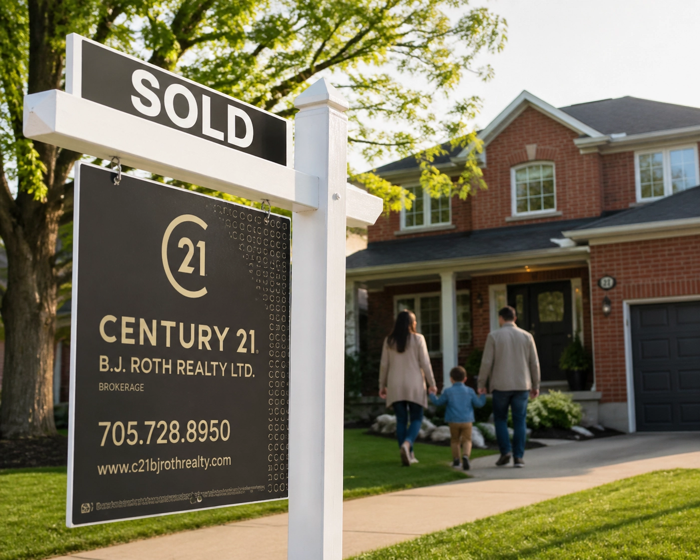 Sold sign in a Barrie neighbourhood completing a stress-free moving to Barrie guide.