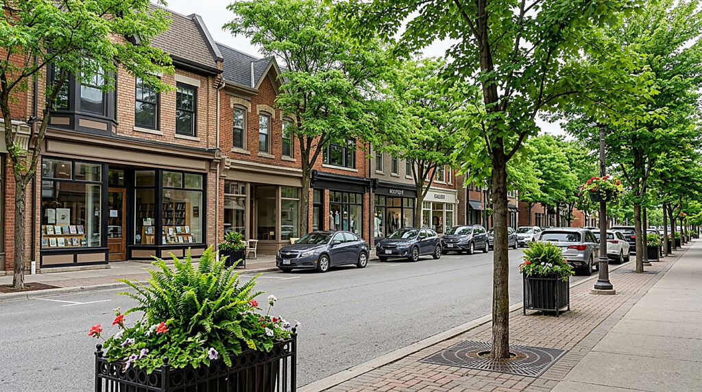 Жилая улица в городе Richmond Hill